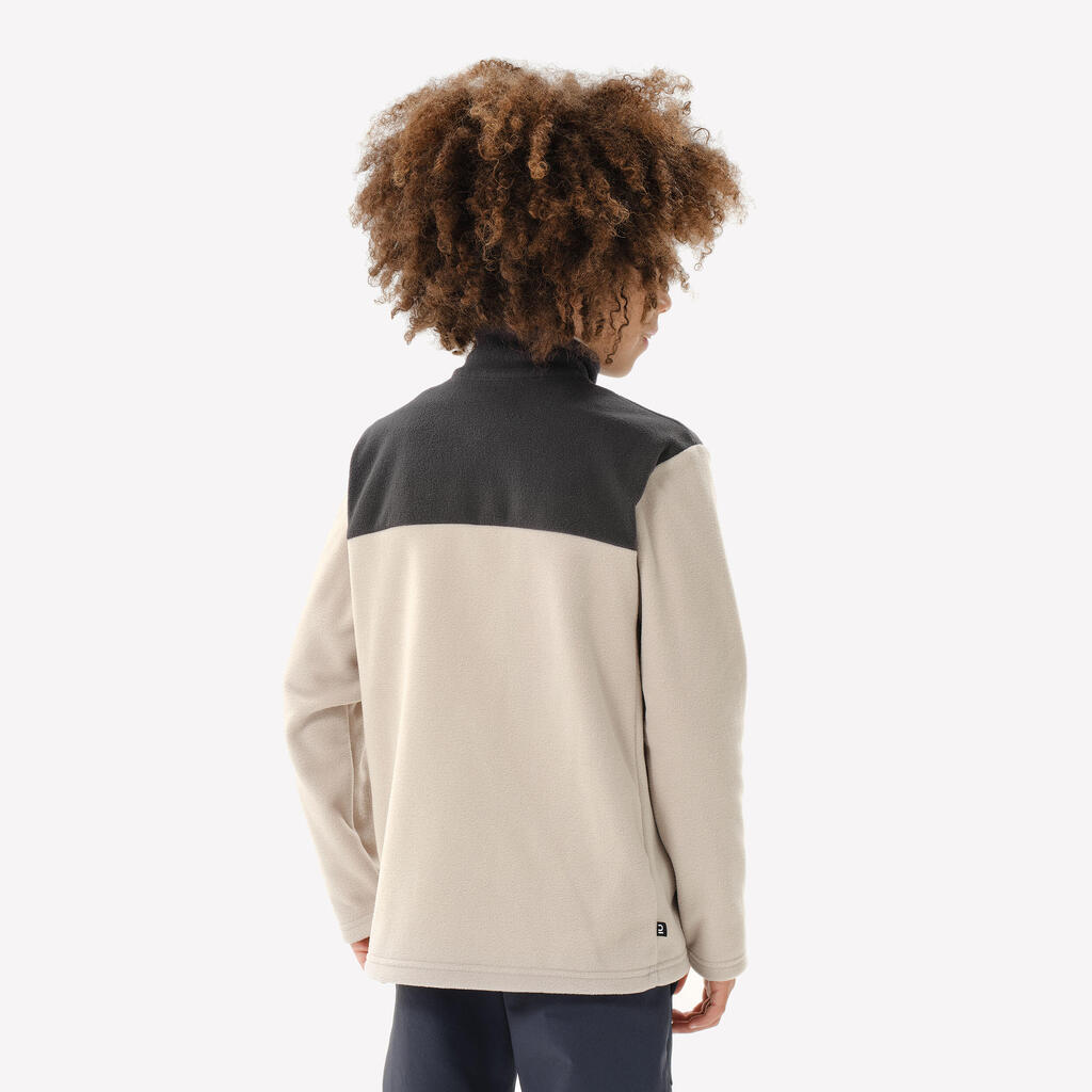 Kids’ hiking fleece jacket MH500 Zip, 7-15 years - Sky Blue