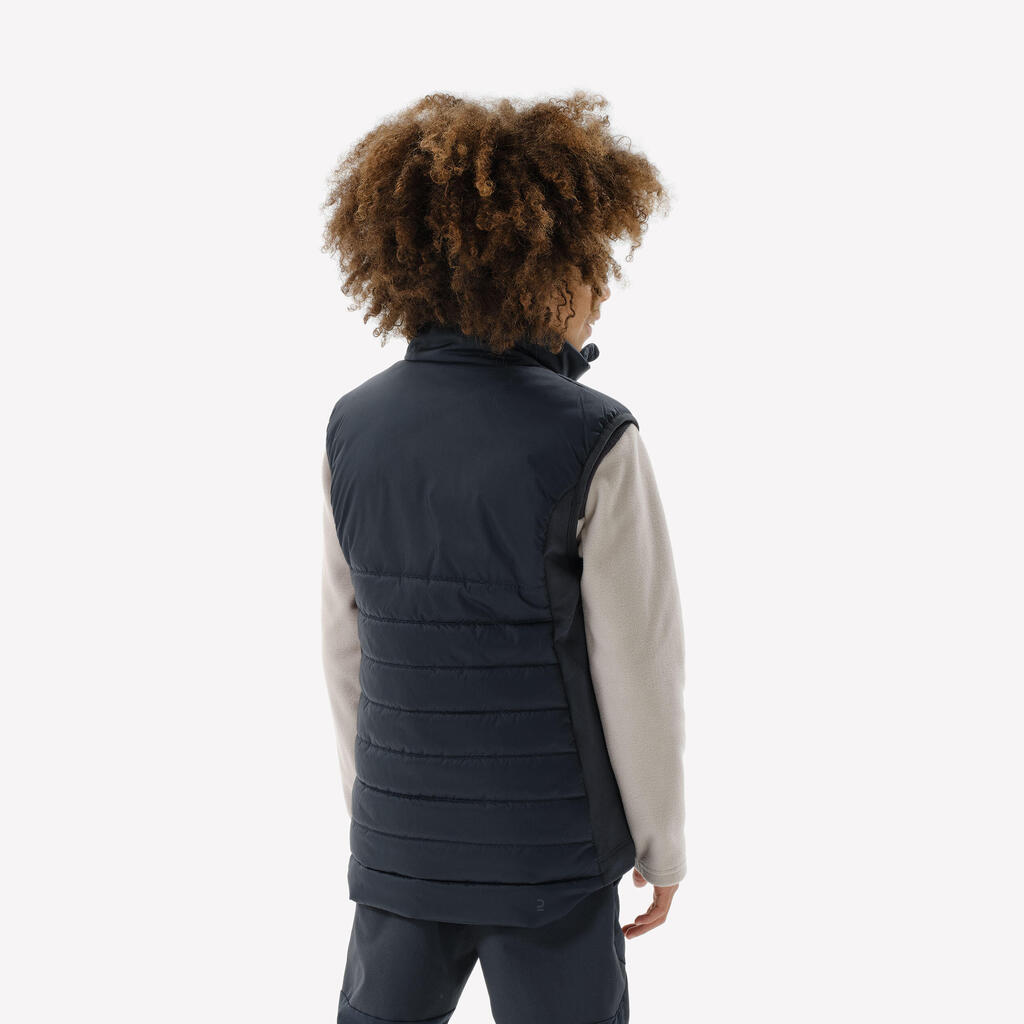 GILET DOUDOUNE DE RANDONNÉE - HYBRIDE NOIR - ENFANT 7-15 ANS