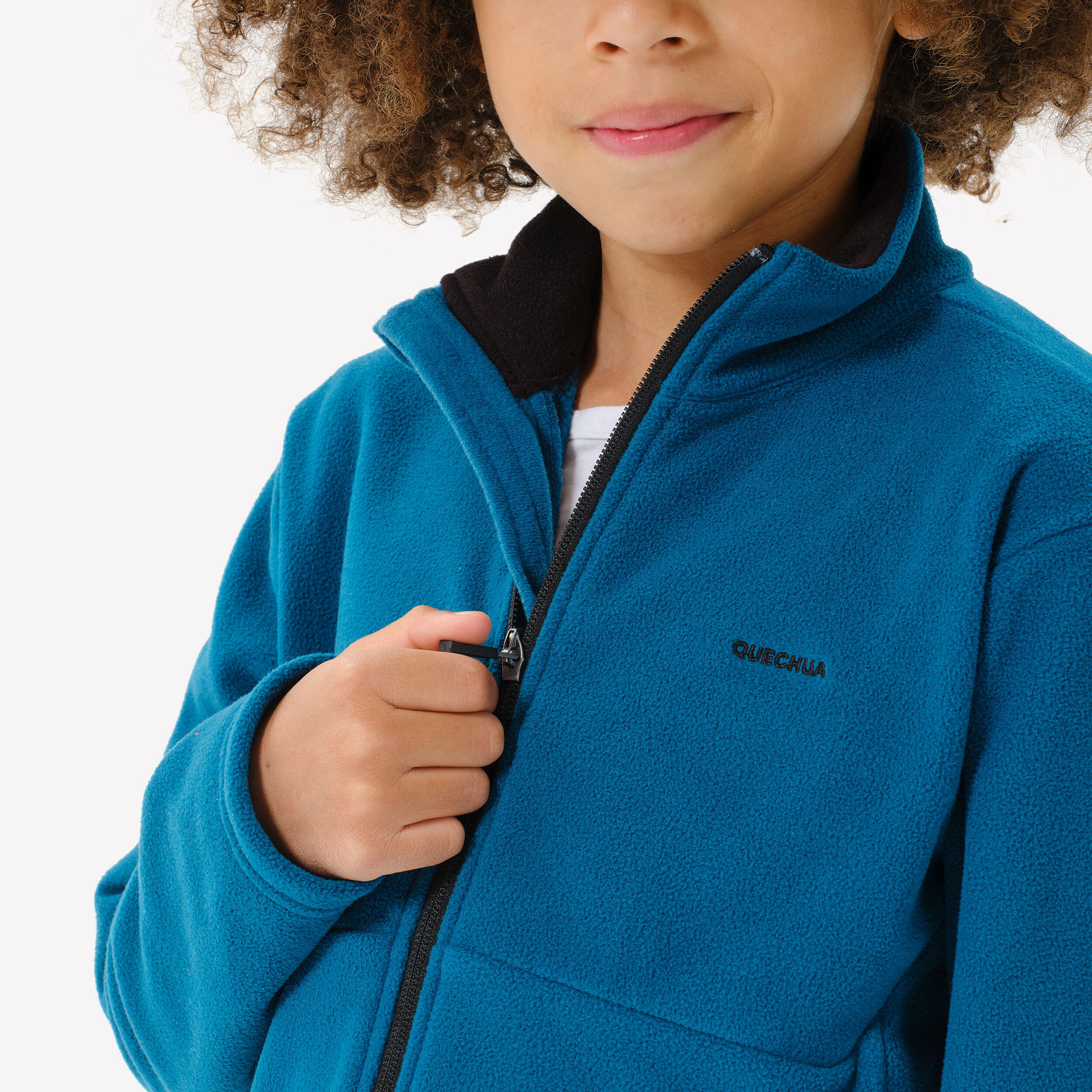 Children's hiking fleece jacket - MH500 ZIP TW - 7-15 years