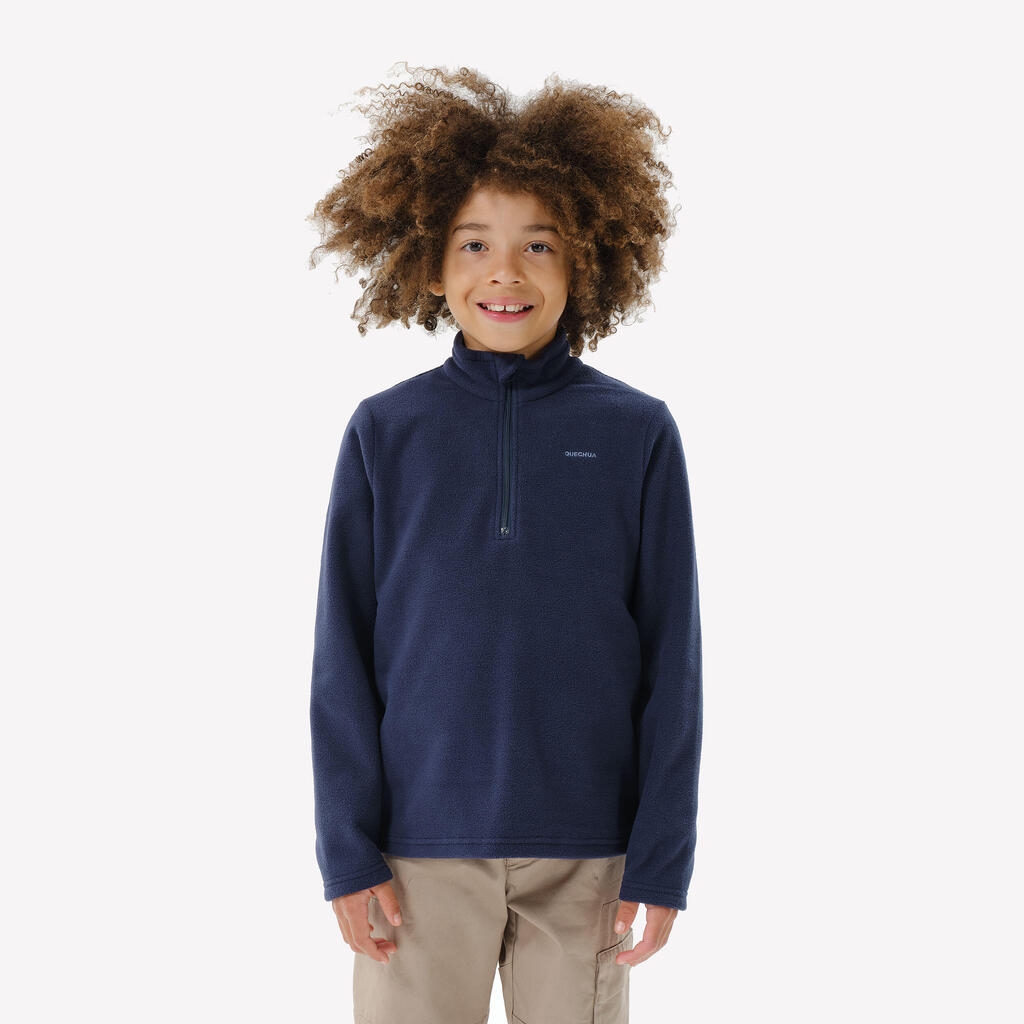 Vaikiškas žygių fliso džemperis „MH100“, 7–15 m. vaikams, mėlynas