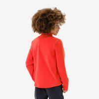 Kids’ hiking fleece jacket MH100 Half Zip - 7-15 years - Red
