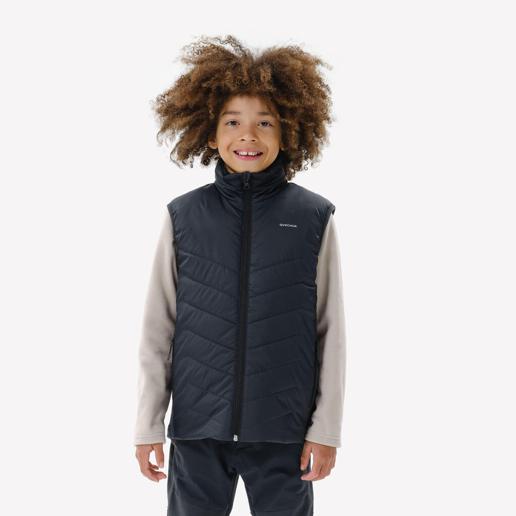 GILET DOUDOUNE DE RANDONNÉE - HYBRIDE NOIR - ENFANT 7-15 ANS