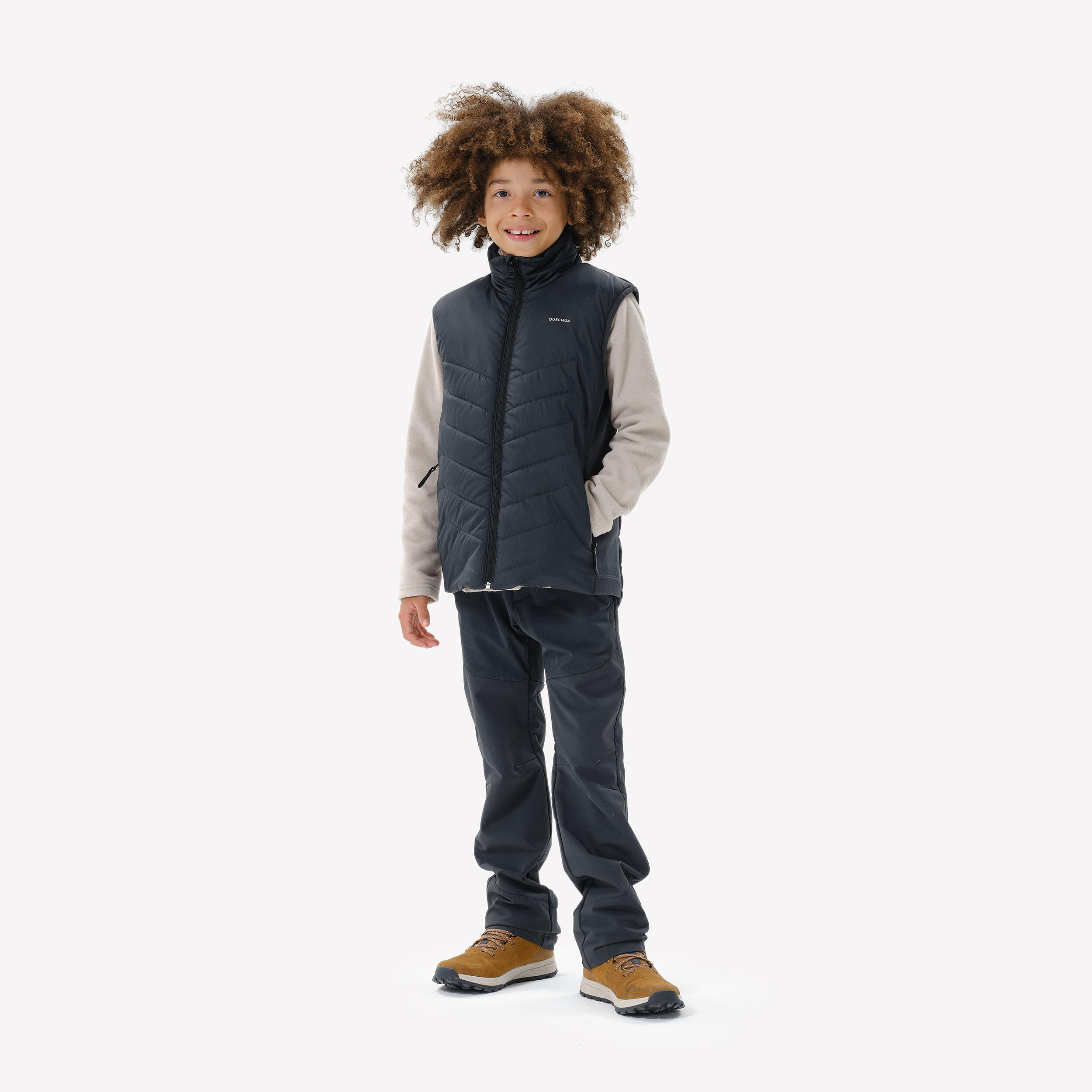 Wattierte Weste Kinder Gr.122–170 Wandern - MH500 schwarz 2/9
