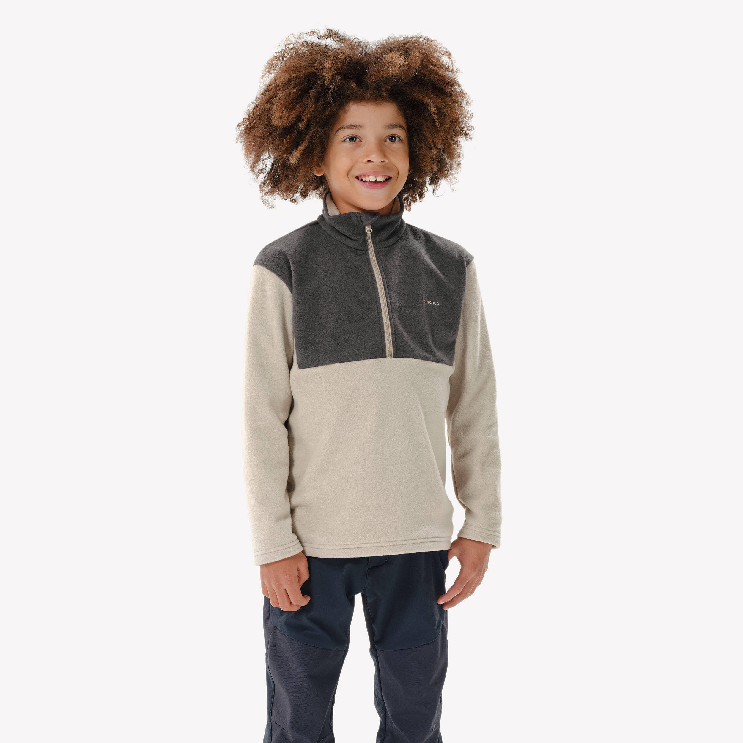 BOYS’ FLEECE PULLOVER MH100 1/2 TW -  1