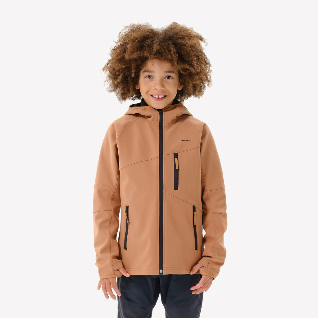 Kids’ softshell hiking jacket MH900 - 7-15 years - Brown