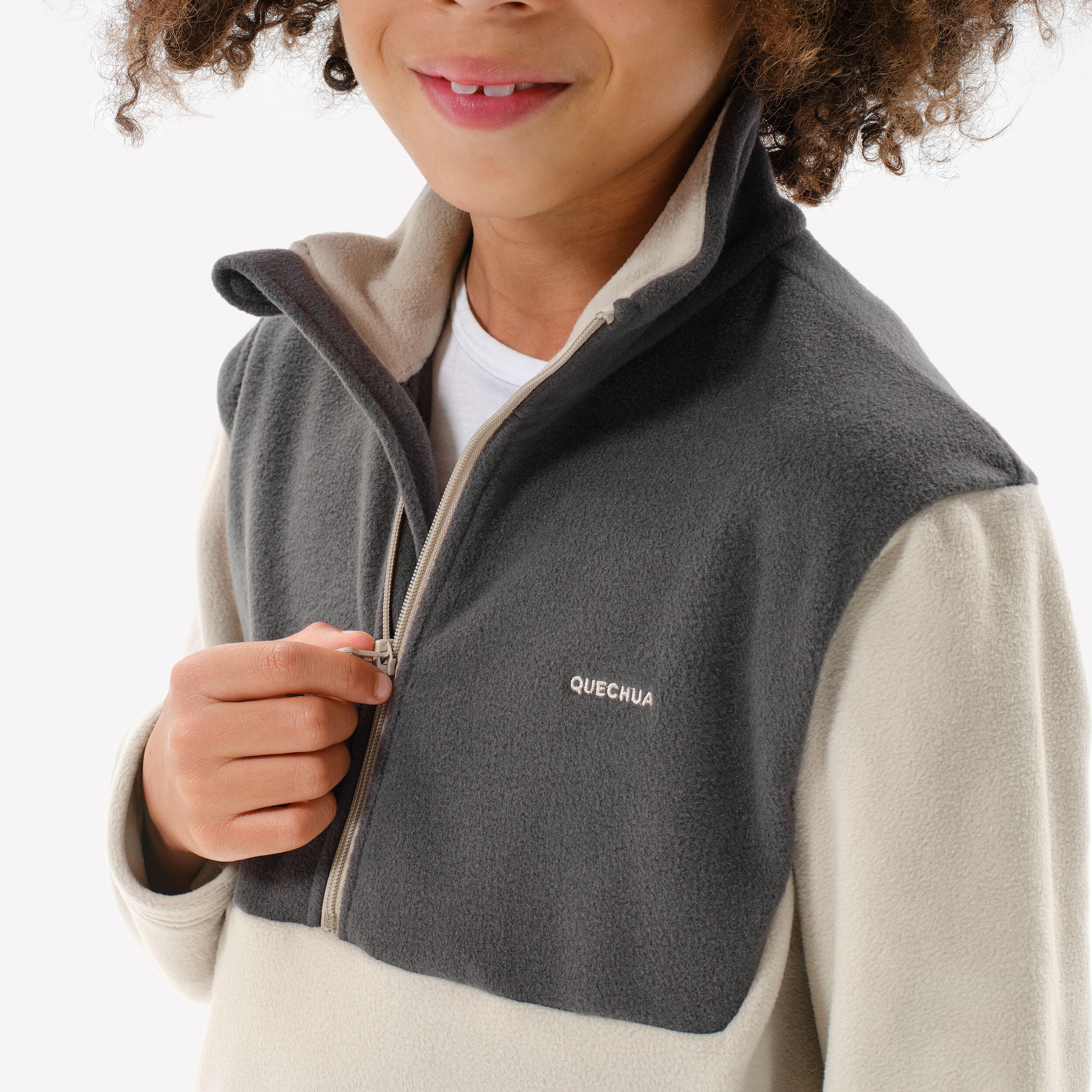 Kids’ 1/2 Zip Fleece Hiking Sweatshirt - MH 500 Ages 7-15 - QUECHUA