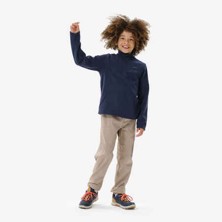 Kids’ Hiking Fleece Jacket MH100 - 7-15 years - Half Zip - Blue
