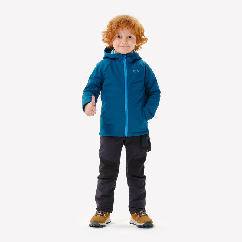 Geacă Softshell Drumeție MH900 Albastru Copii 2-6 ani