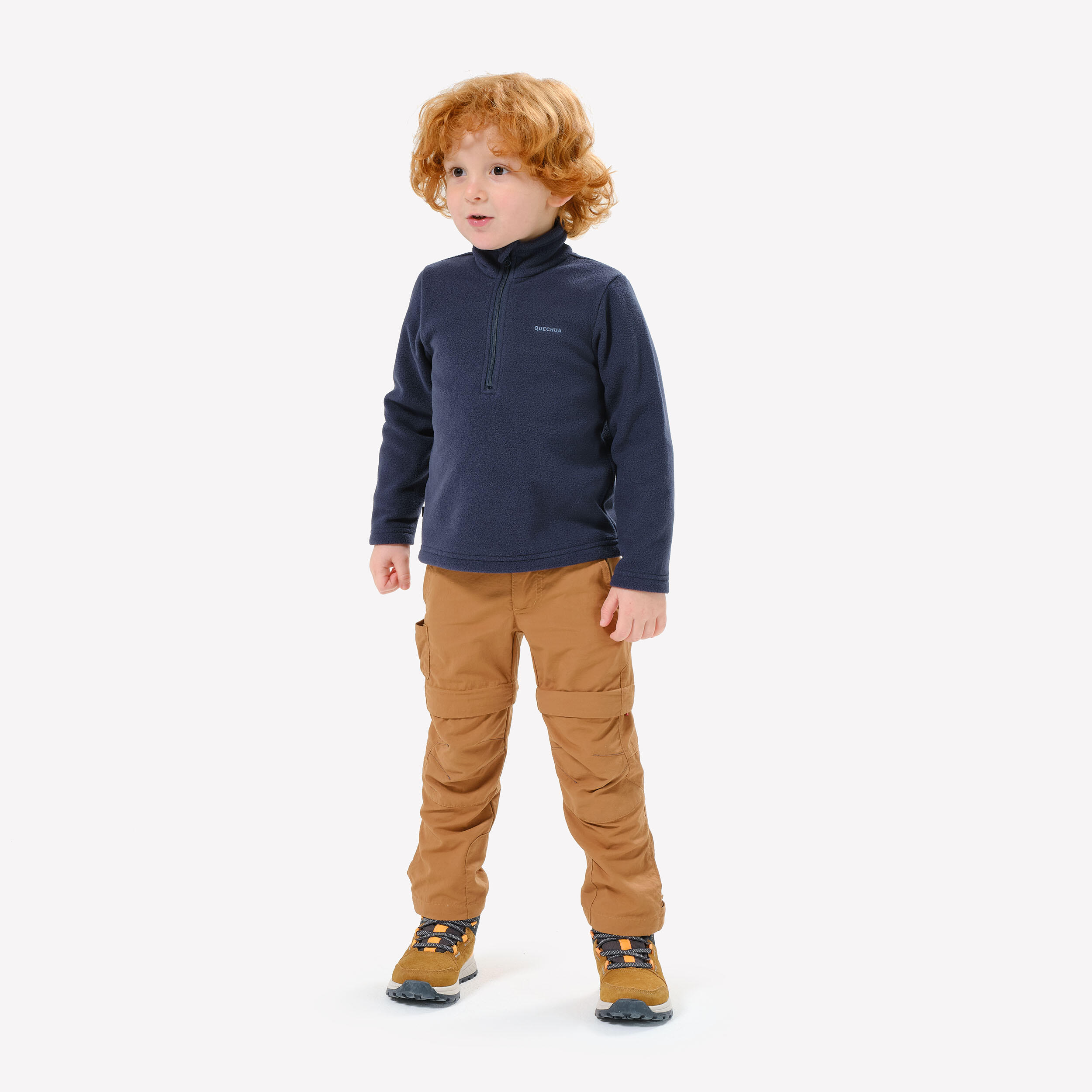 Kids’ Half-Zip Fleece Hiking Jacket, MH 100 Age 2–6 - QUECHUA
