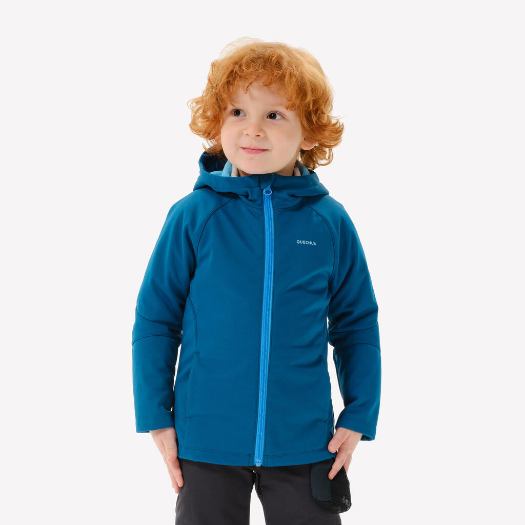 Kids’ Softshell Hiking Jacket MH900 2-6 Years - Blue