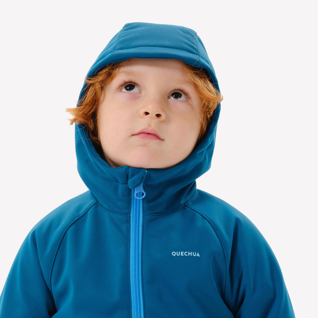 Kids’ Softshell Hiking Jacket MH900 2-6 Years - Blue