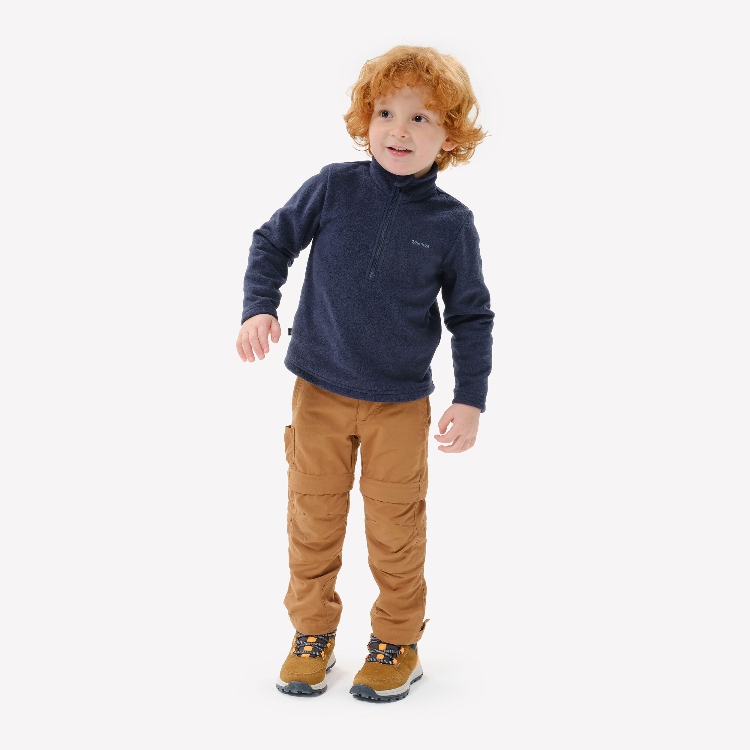 Kids’ Half-Zip Fleece Hiking Jacket, MH 100 Age 2–6 - QUECHUA