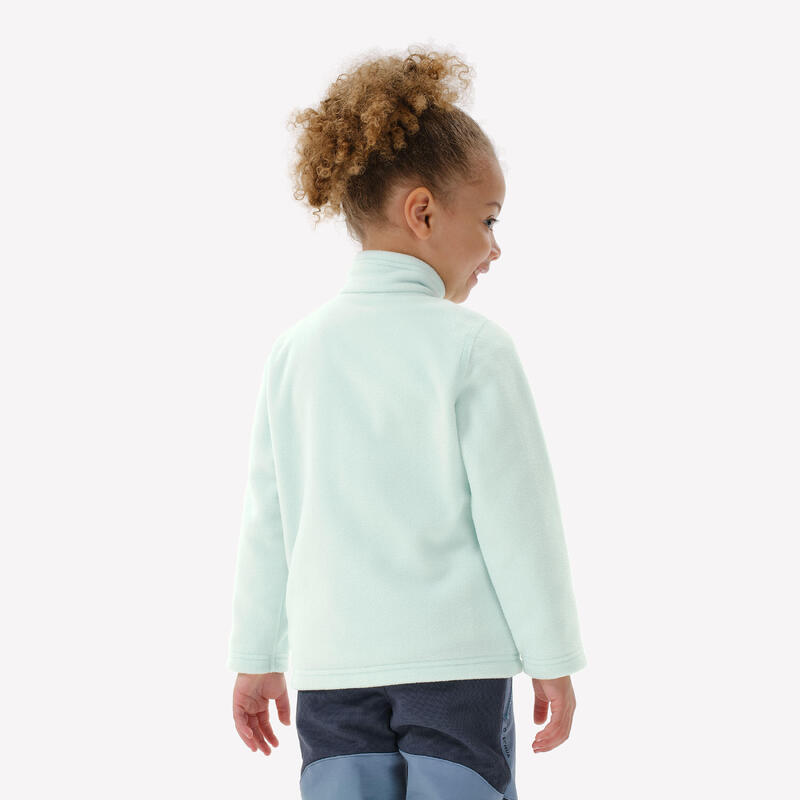 Veste polaire de randonnée enfant 2-6 ans, MH100 zip vert clair