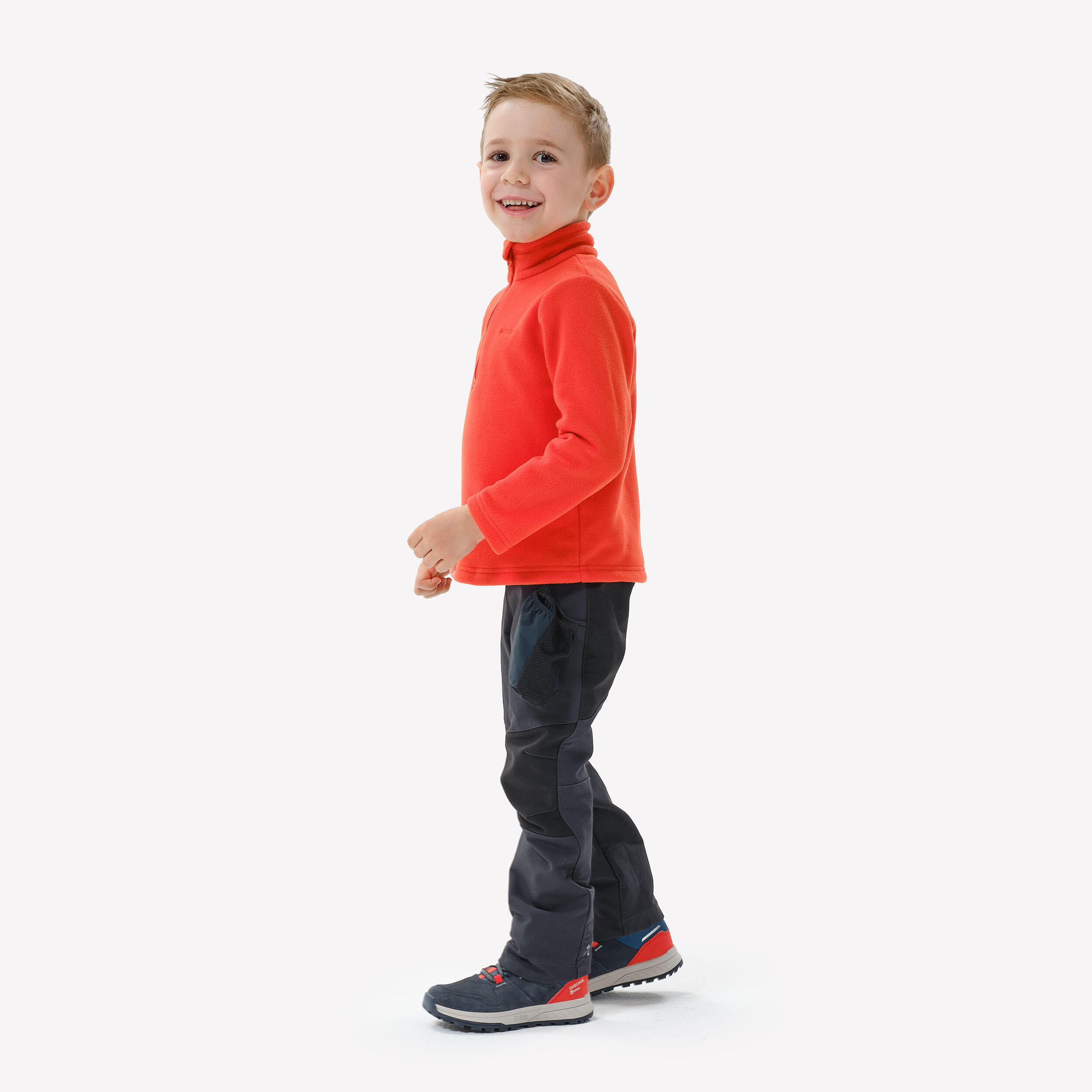 Sudadera de senderismo de forro polar roja para niños de 2 a 6 años MH100 13/22