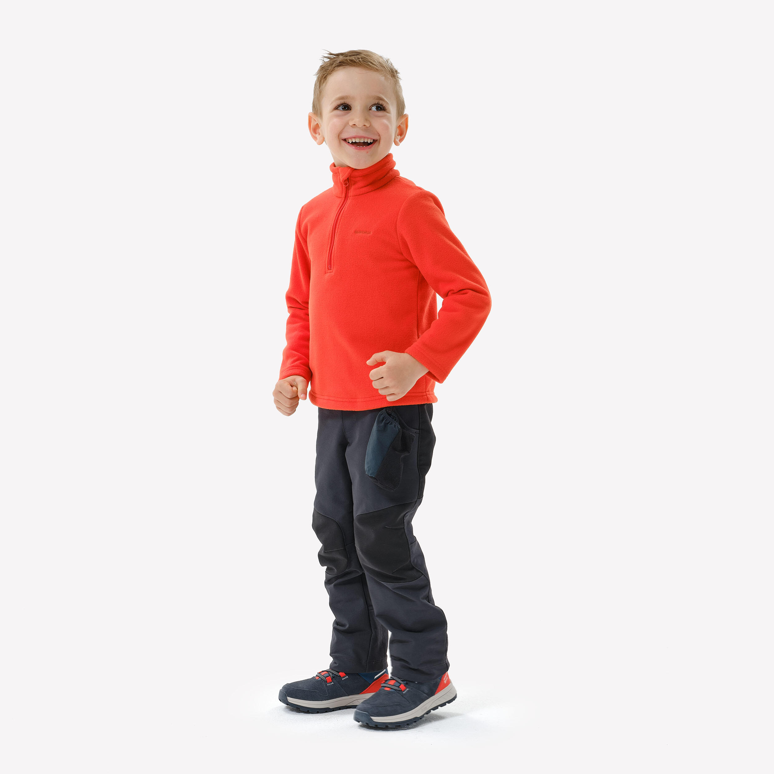 Sudadera de senderismo de forro polar roja para niños de 2 a 6 años MH100 15/22