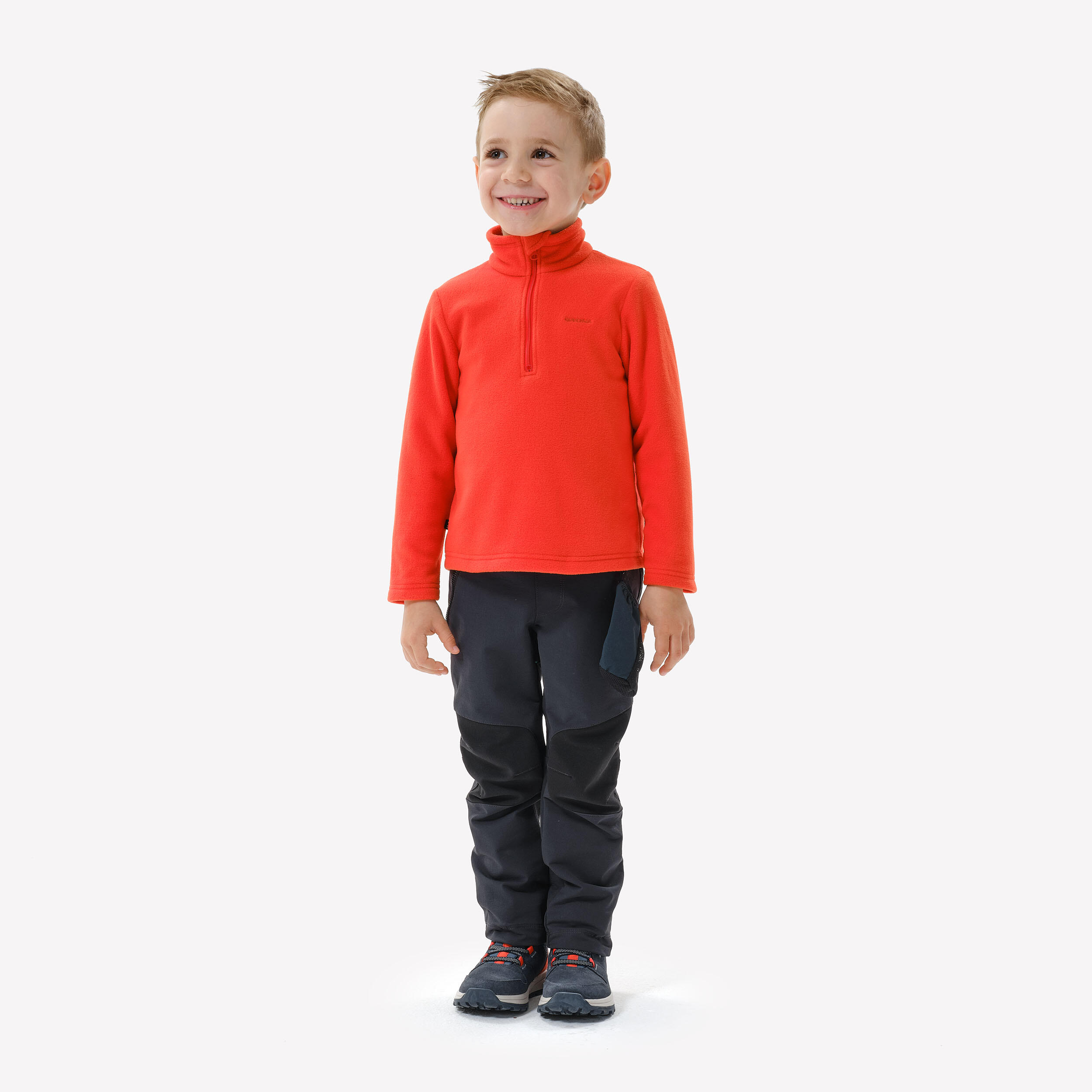 Sudadera de senderismo de forro polar roja para niños de 2 a 6 años MH100 16/22
