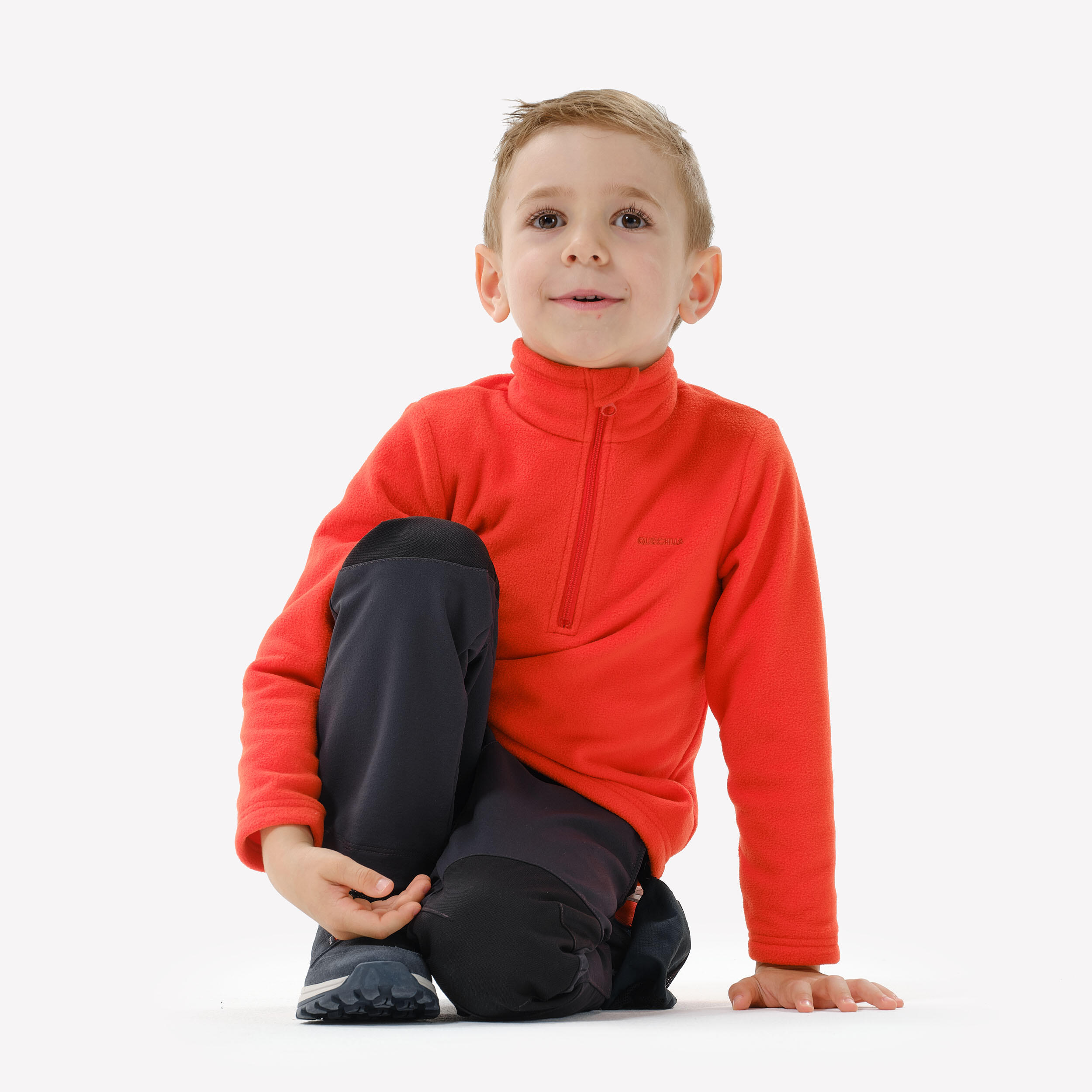 Sudadera de senderismo de forro polar roja para niños de 2 a 6 años MH100 17/22