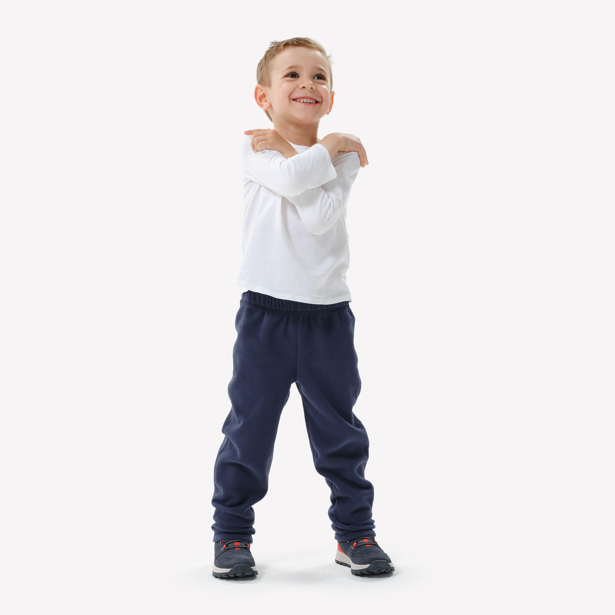 Fleece wandelbroek MH100 voor kinderen marineblauw 2/6