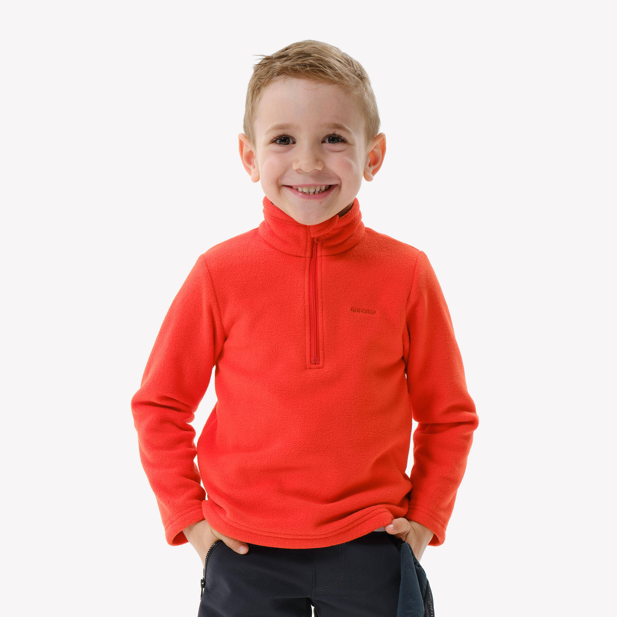 Kids’ Hiking Fleece - MH100 Aged 2-6 - Orange
