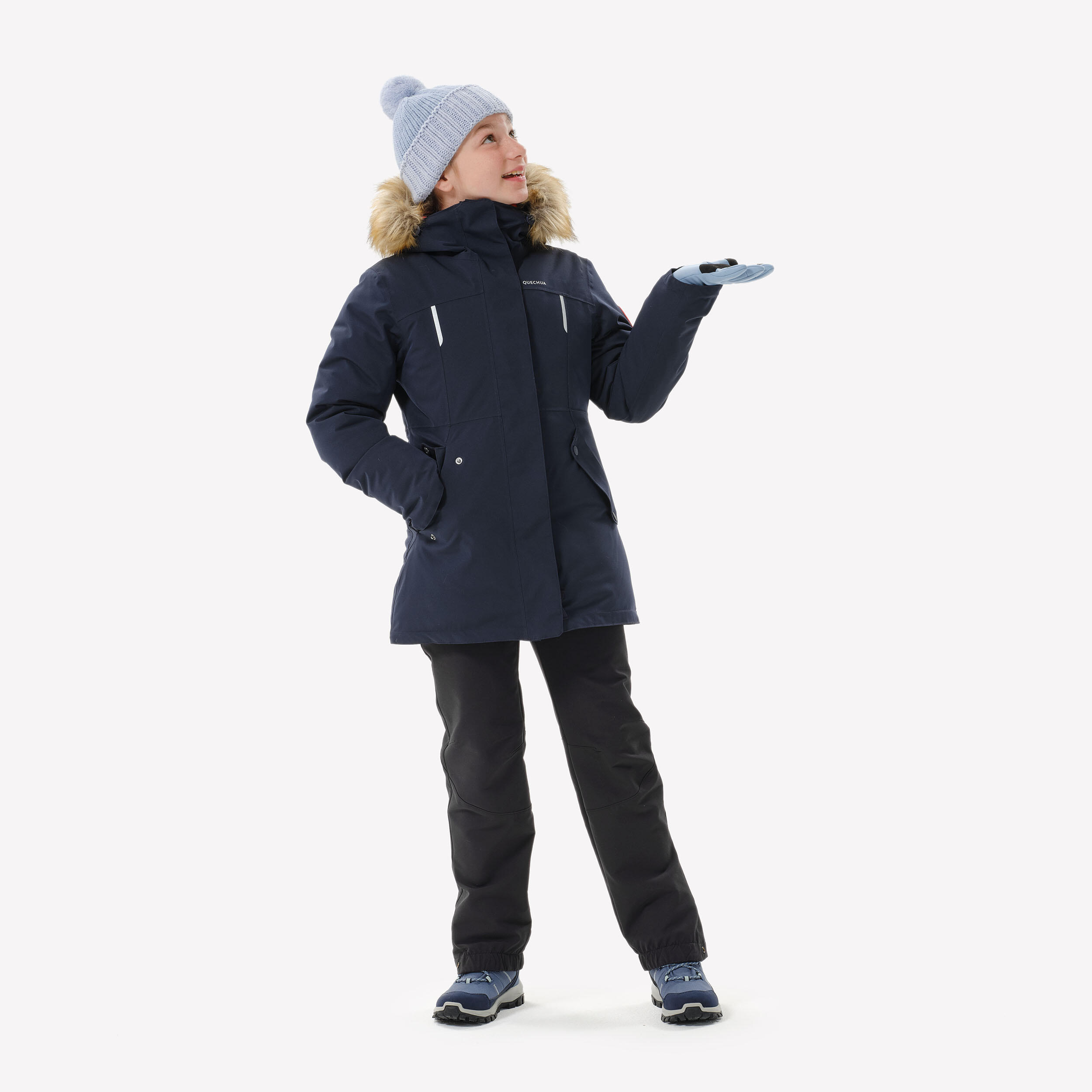 Parka Kinder Mädchen Gr. 122–170 warm wasserdicht Wandern - NH900 blau 2/15