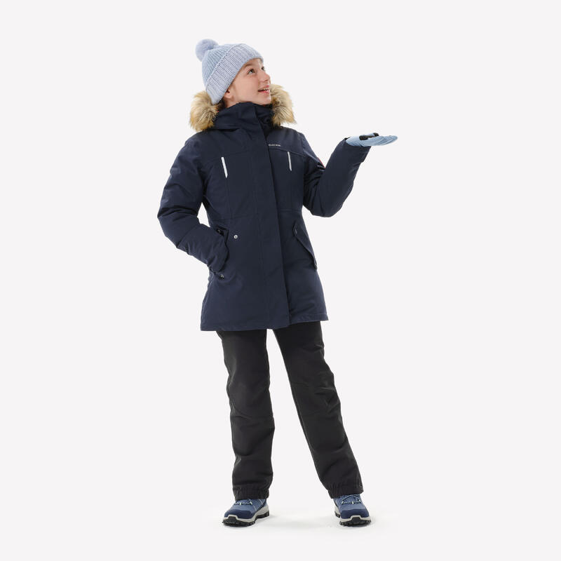 Parka chaude et imperméable de randonnée fille 7-15 ans, NH900 bleu