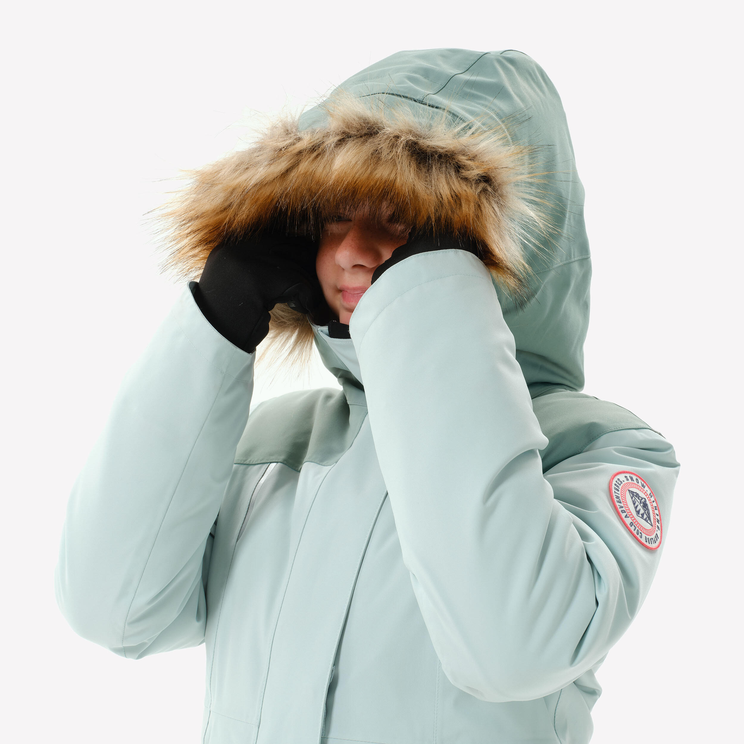 Parka de randonnee chaud enfant SH 900 7 15 ans Vert CLadon Vert De Gris Magnolia Quechua Decathlon