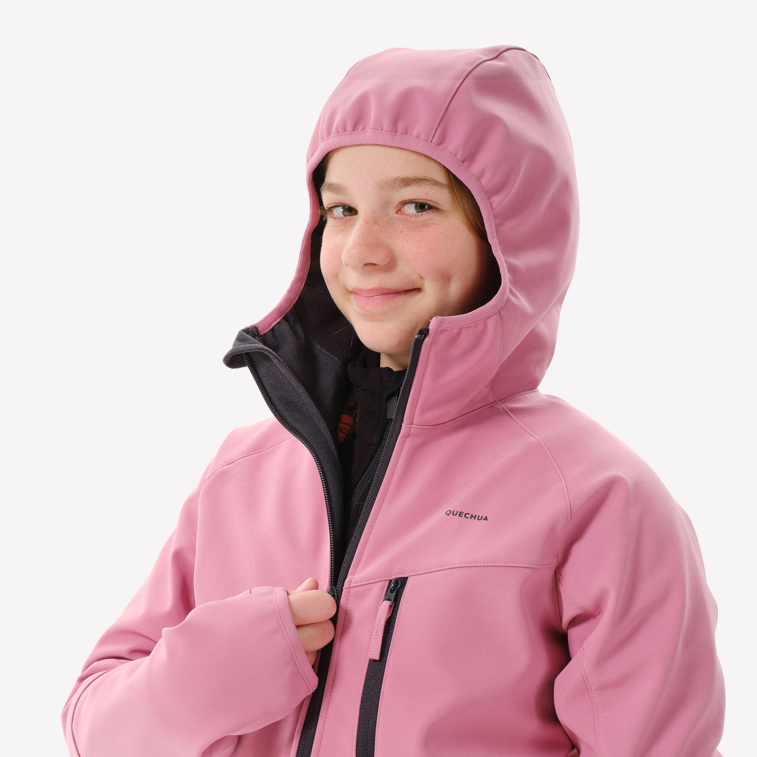 QUECHUA Turistická softshellová bunda mh900 tw pre deti od 7 do 15 rokov 14-15 r (161-172 cm) · záber 6