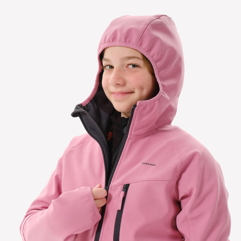 Geacă softshell de drumeție copii 7-15 ani, MH900 roz