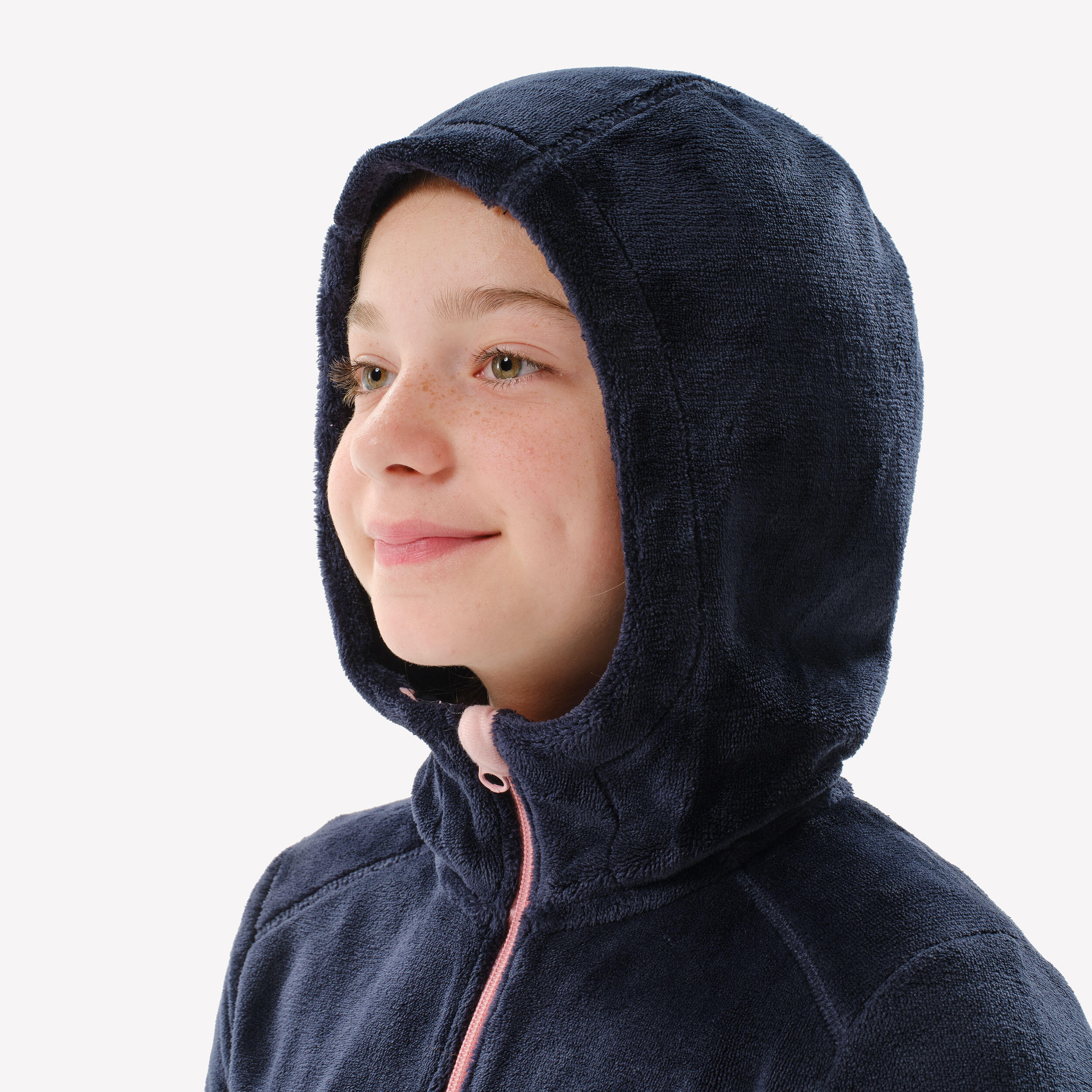 Junior Warm Hiking Fleece Jacket - MH500 Navy Blue (7-15 Yrs)