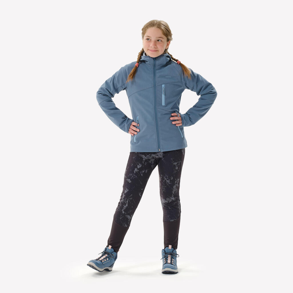 Kids' Hiking Softshell Jacket MH900, 7-15 years - Blue