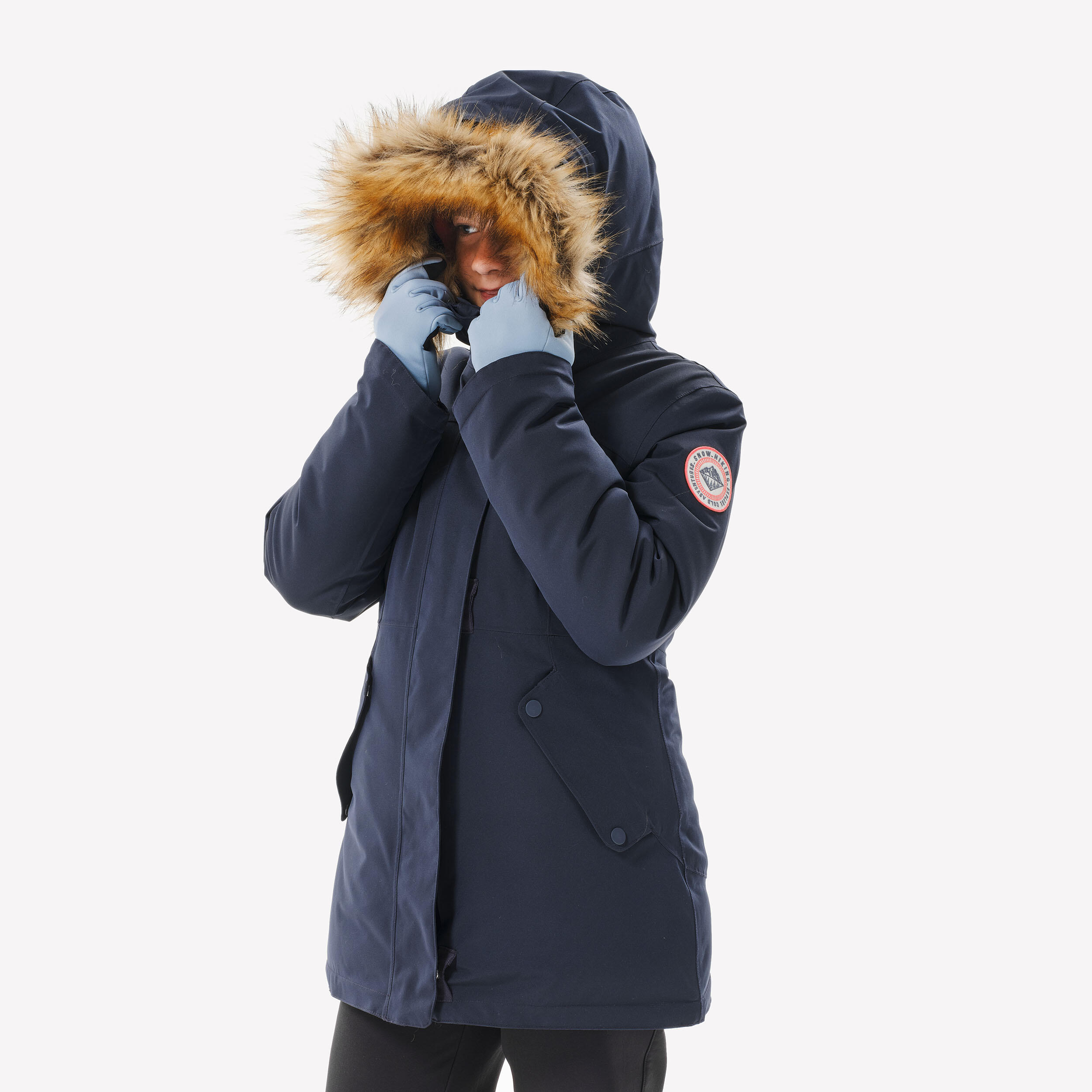 Parka de randonnee chaud enfant SH 900 7 15 ans Bleu Asphalte Bleu Asphalte Rose Melon D Eau Quechua Decathlon