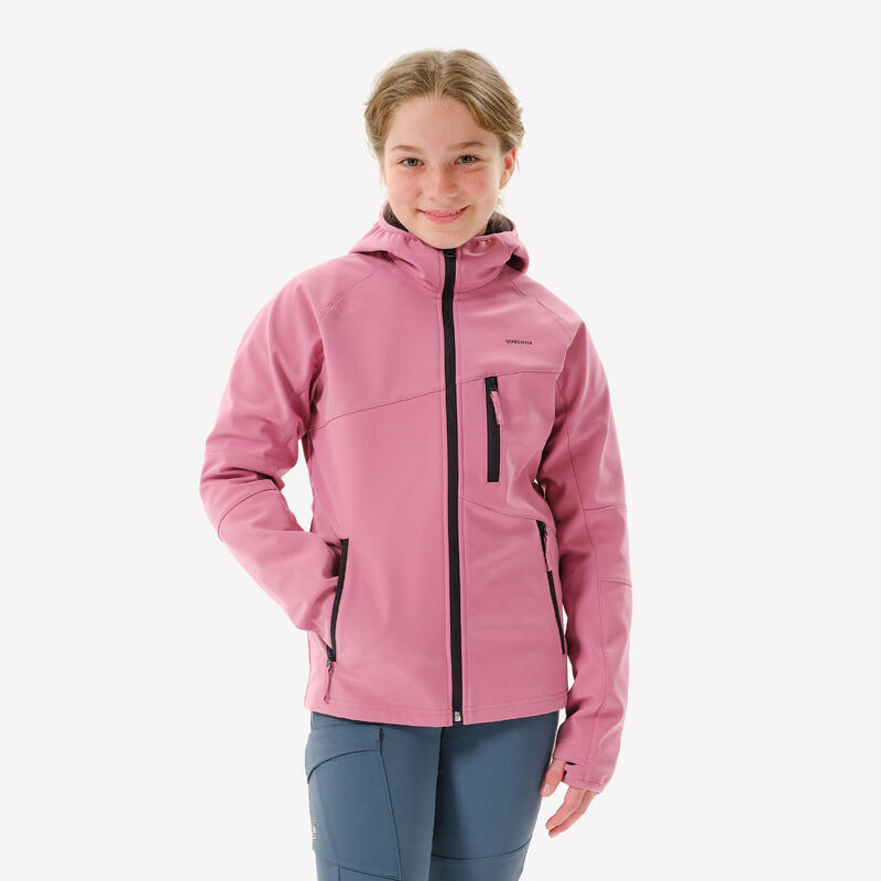 Softshelljacke Kinder Gr. 122–170 Wandern - MH900 TW rosa