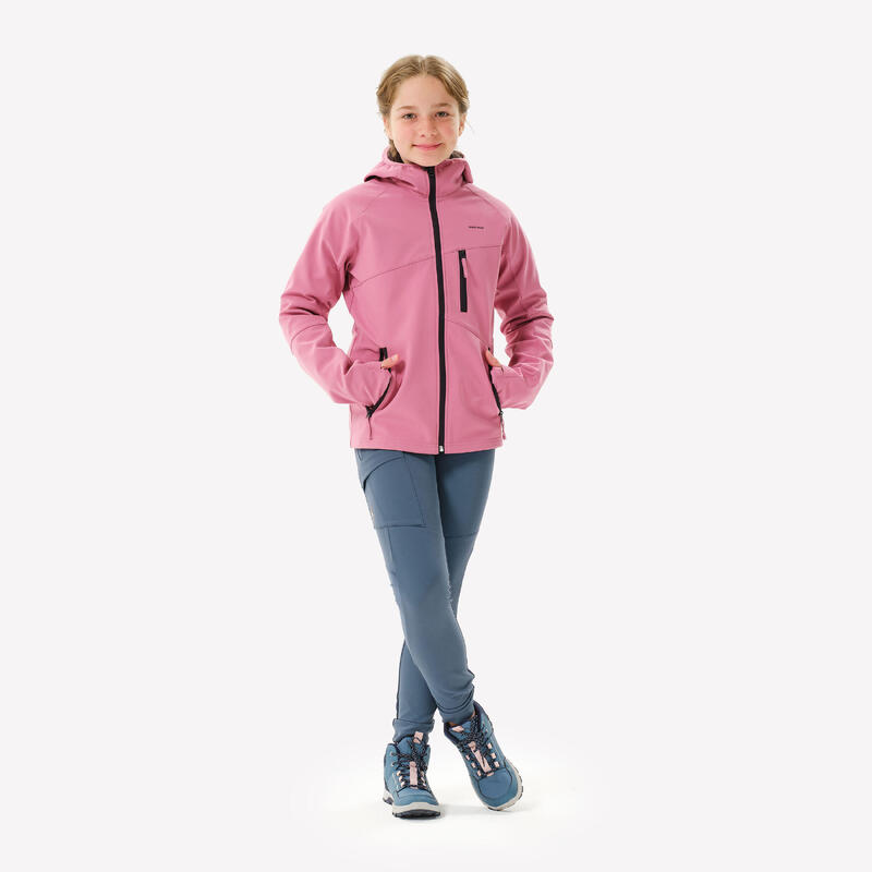 Geacă softshell de drumeție copii 7-15 ani, MH900 roz