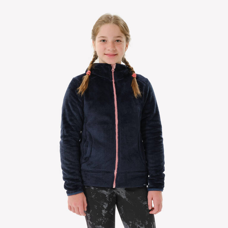 Junior Warm Hiking Fleece Jacket - MH500 Navy Blue (7-15 Yrs)