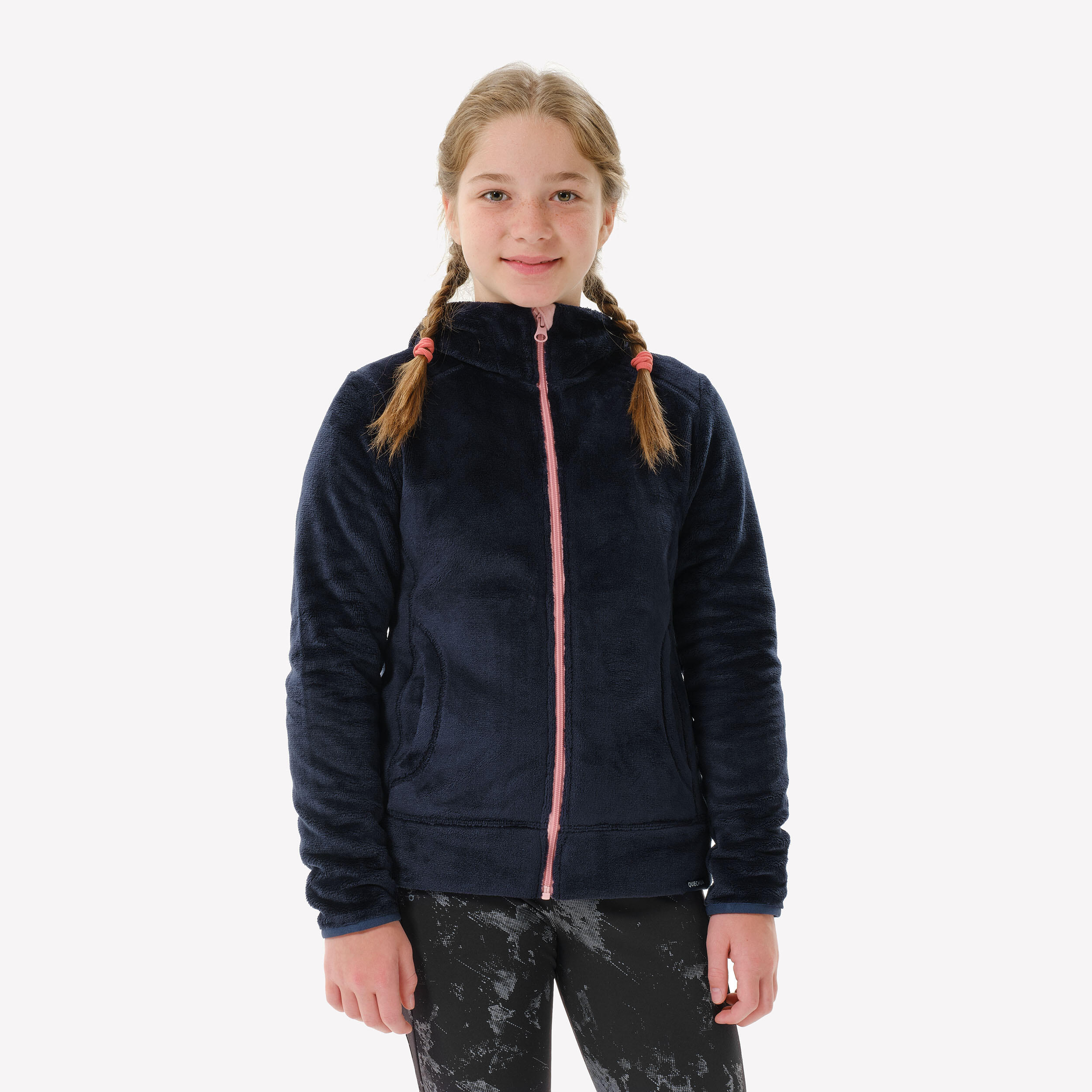 Kids’ Warm Hiking Fleece Jacket - MH500 Aged 7-15 - Navy Blue