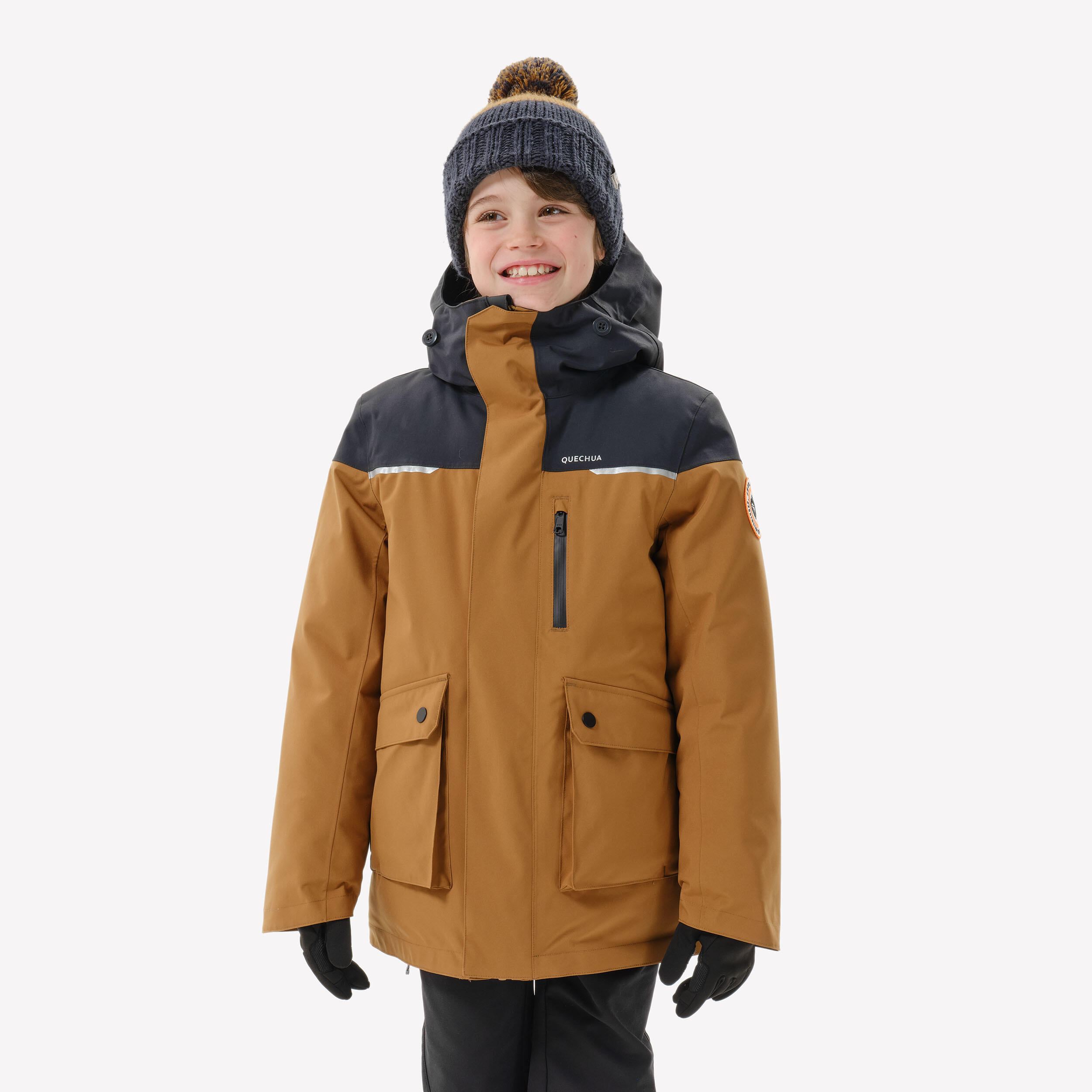 Boys’ warm and waterproof hiking Parka NH900 - 7-15 years - Brown 7/16
