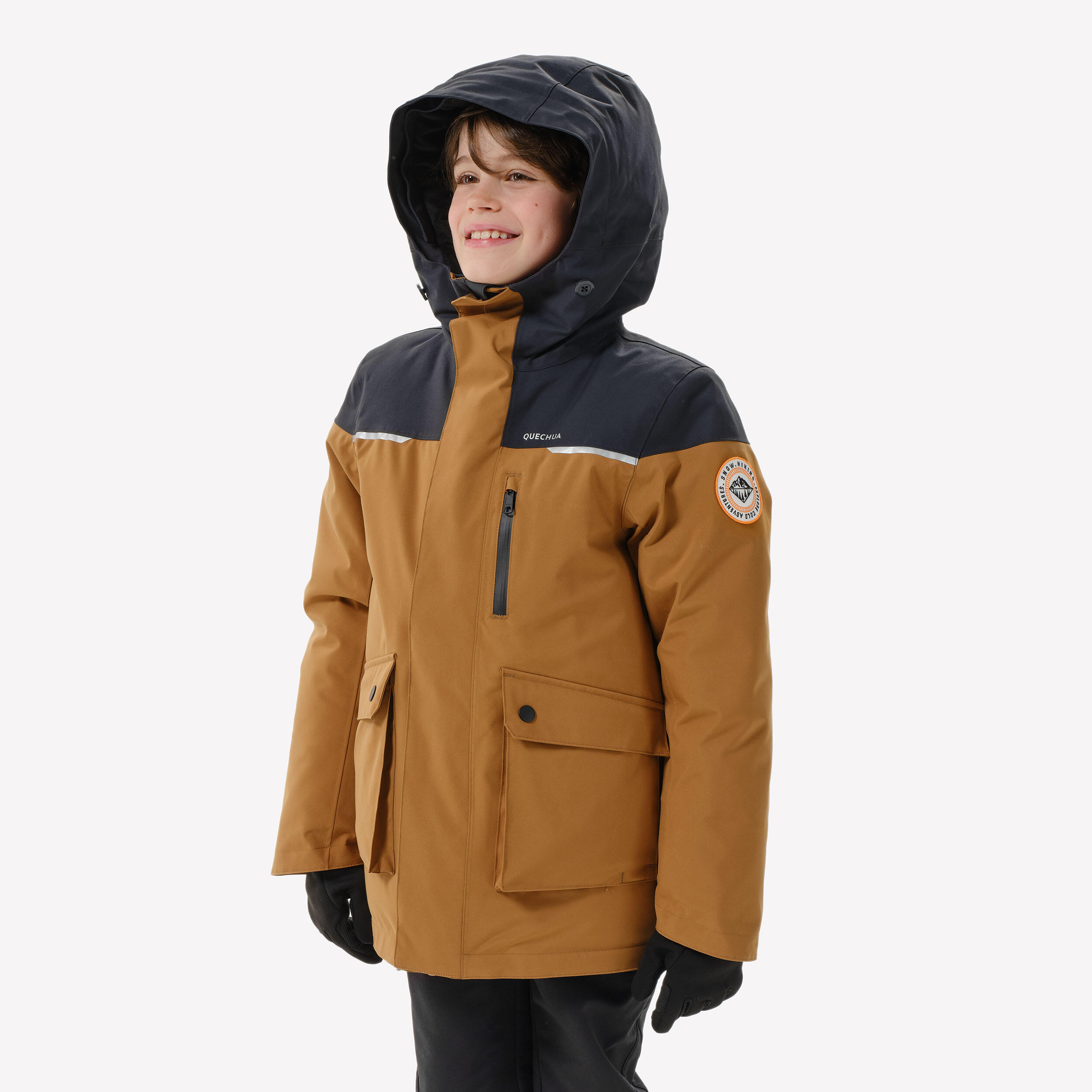 Boys’ warm and waterproof hiking Parka NH900 - 7-15 years - Brown 6/16
