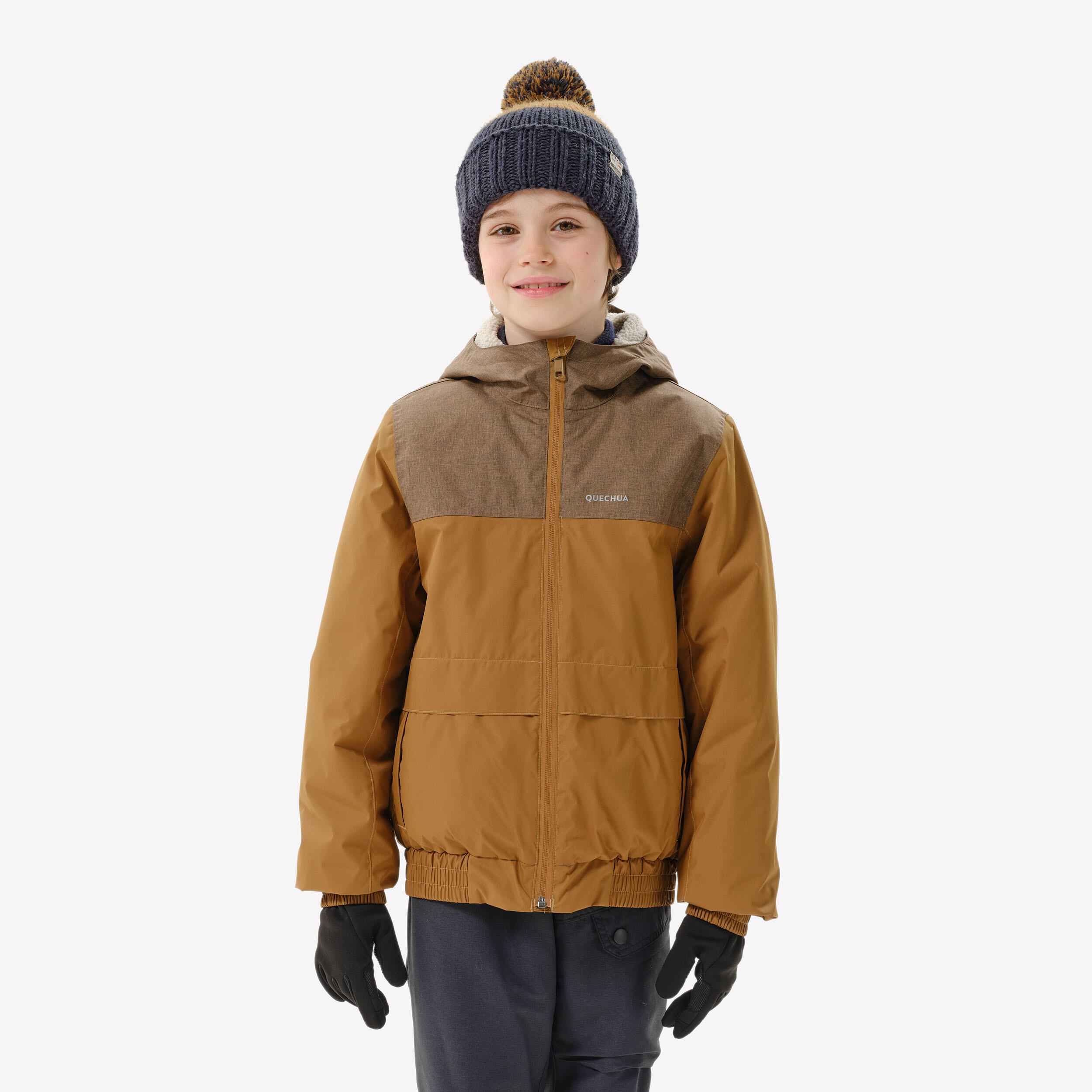 WARM, WATERPROOF WINTER HIKING JACKET - SH100 -3.5°C - CHILDREN 7-15 YEARS