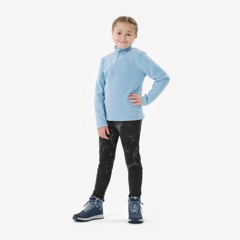Polar cu fermoar Drumeție MH100 Bleumarin Copii 7-15 ani