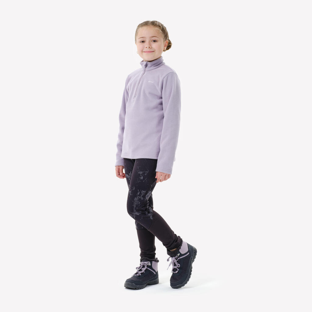 Polaire de randonnée enfant 7-15 ans, MH100 demi zip bleu