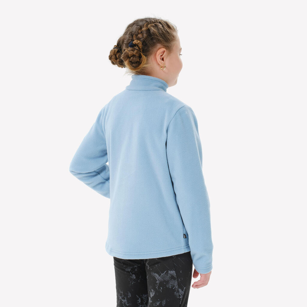 Kids’ Hiking Fleece Jacket MH100 - 7-15 years - Half Zip - Blue