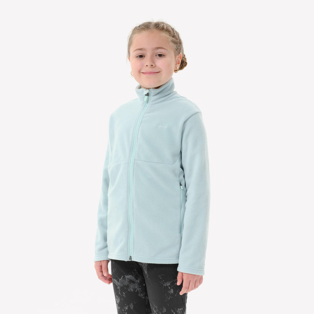 Veste polaire de randonnée enfant 7-15 ans, MH500 zip bleu ciel