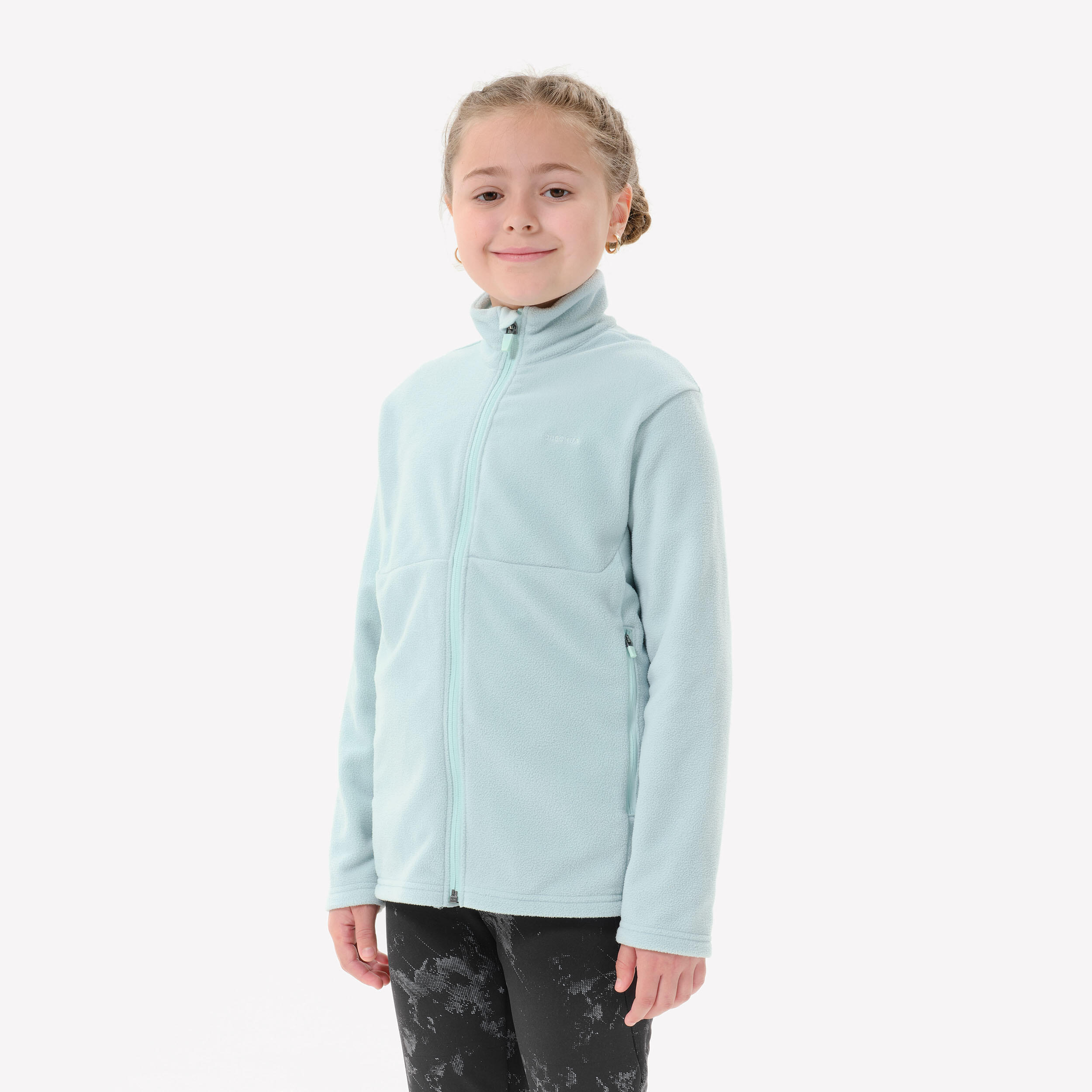 Kid’s fleece hiking jacket - MH500 ZIP TW - 7–15 years