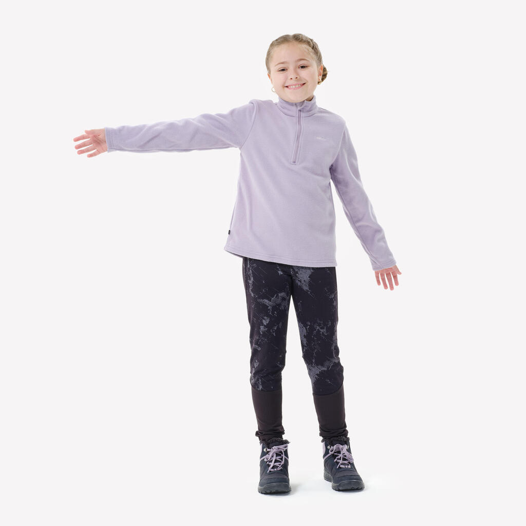 Polaire de randonnée enfant 7-15 ans, MH100 demi zip bleu
