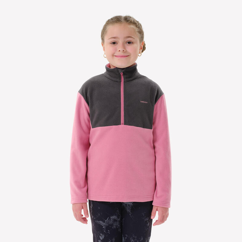 Fleecepullover Kinder Jungen 1/2 Reissverschluss Wandern - MH100 TW