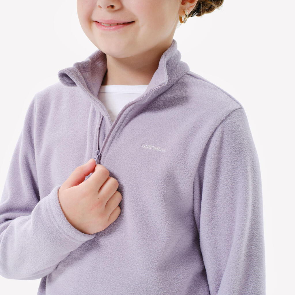 Polaire de randonnée enfant 7-15 ans, MH100 demi zip bleu