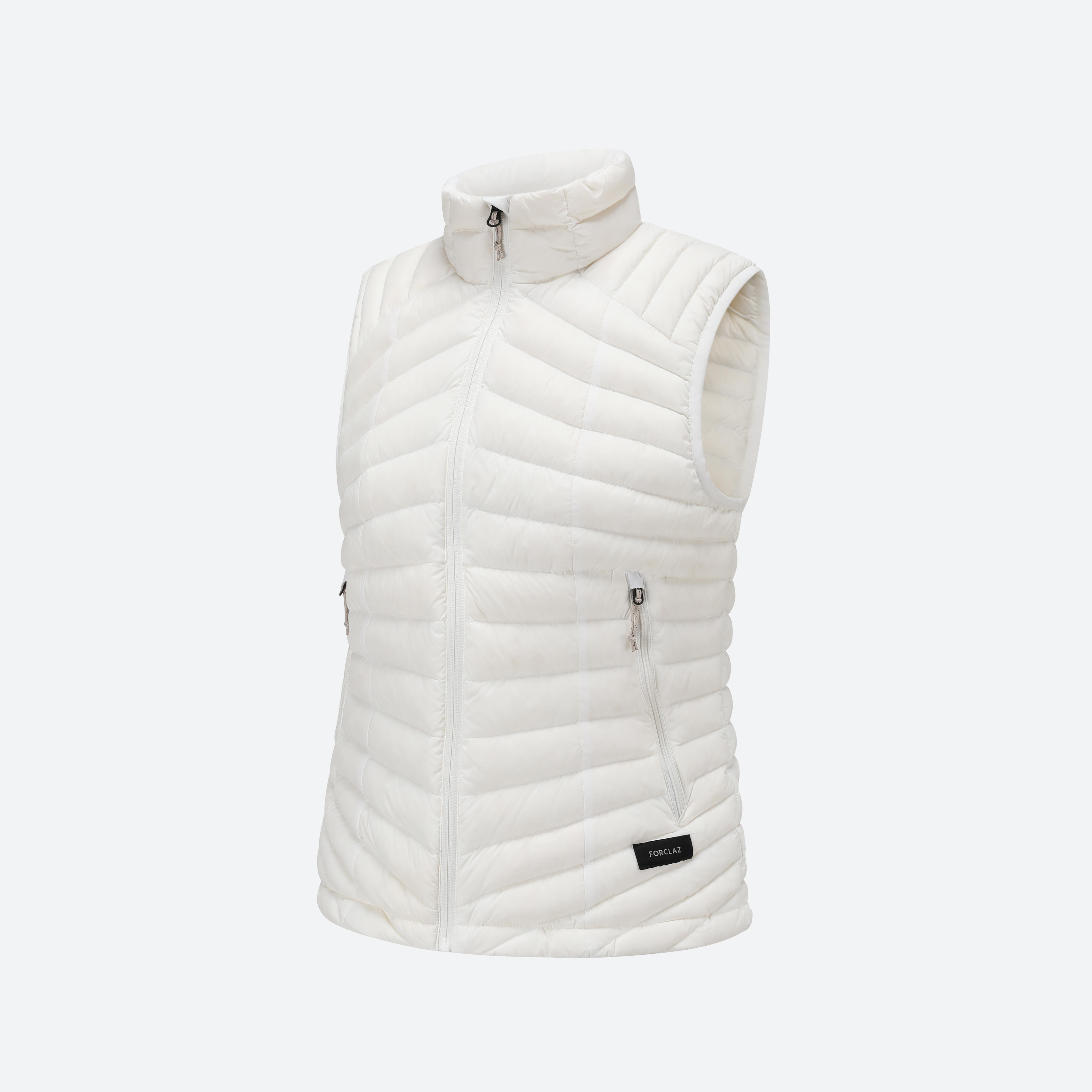 Women's Down Trekking Snow Hiking Vest MT100 White