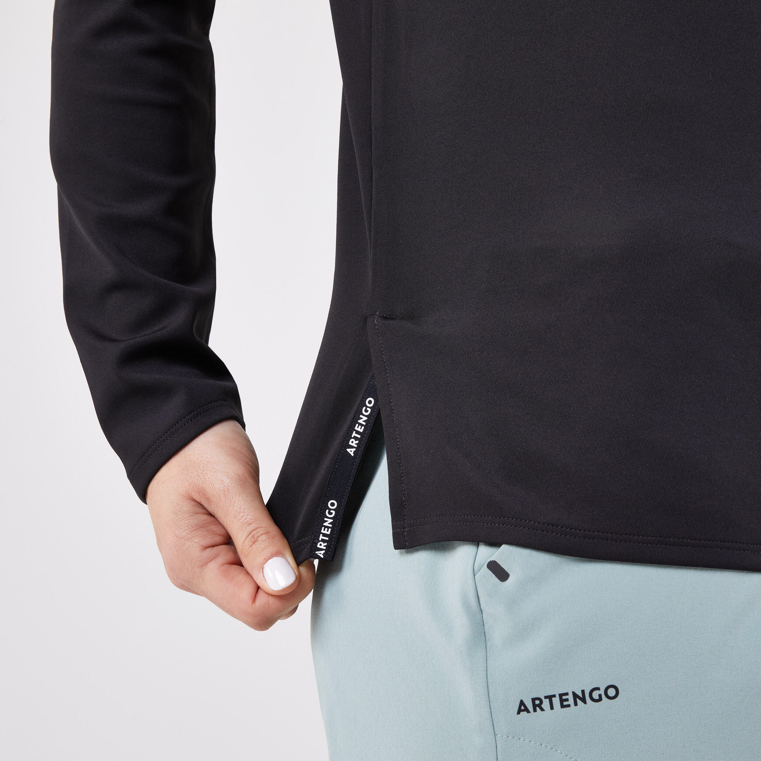 Thermo tennisshirt met lange mouwen dames zwart 6/6