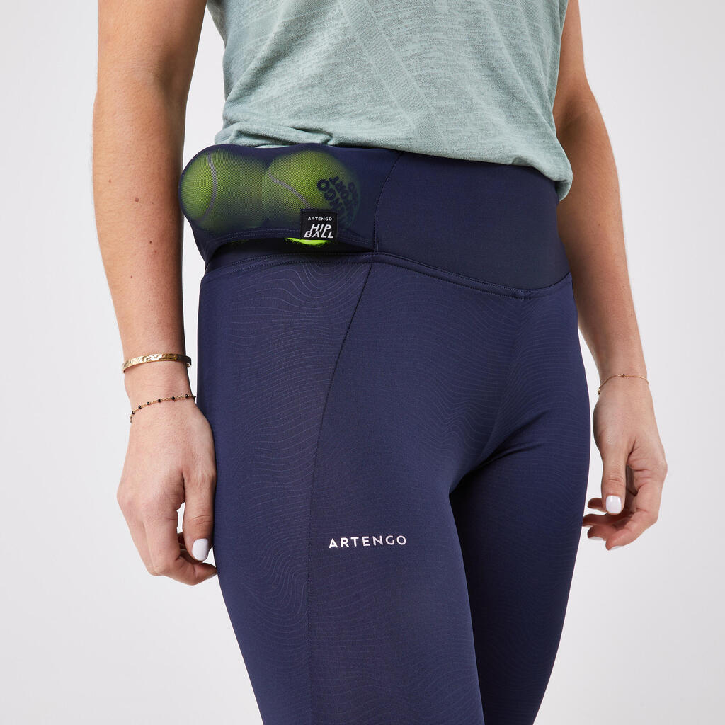 Damen Tennis Leggings - Tlegging Dry Hip Ball blau bedruckt