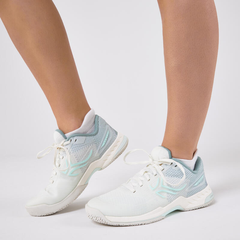Zapatillas de tenis Mujer multipista - FAST PRO blanco hueso